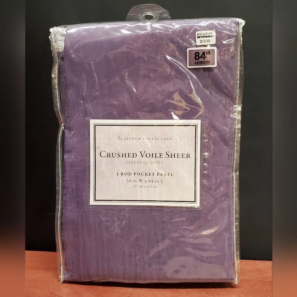 Purple Crushed Voile Sheer 50 W x 84 L
